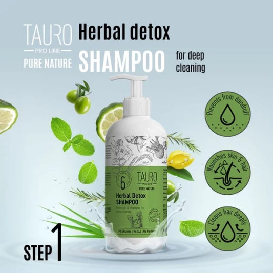 Tauro Herbal detox shampoo Stap-1